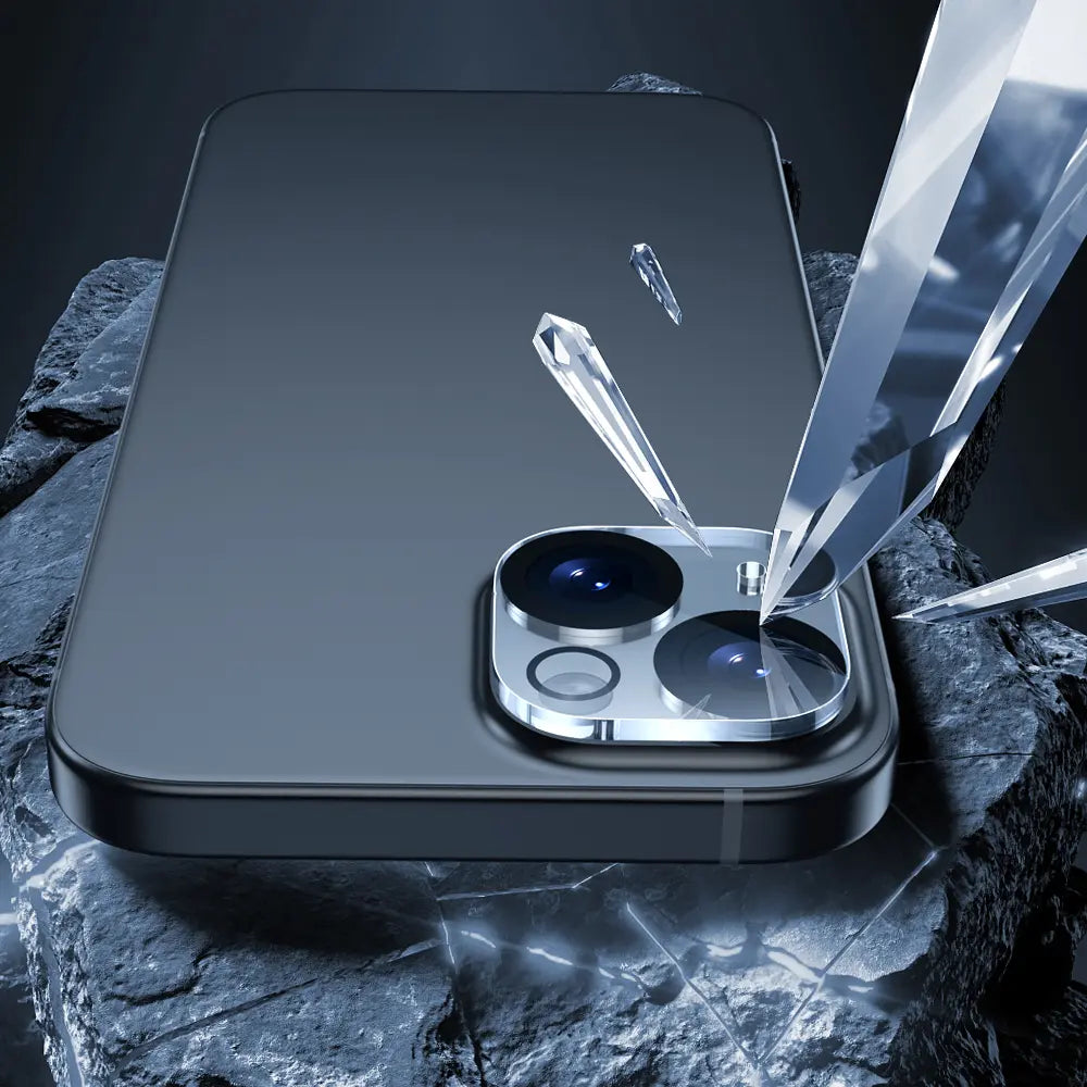 מגן מקצועי לעדשת המצלמה לאייפון 15 ואייפון 15 פלוס, עשוי זכוכית מחוסמת