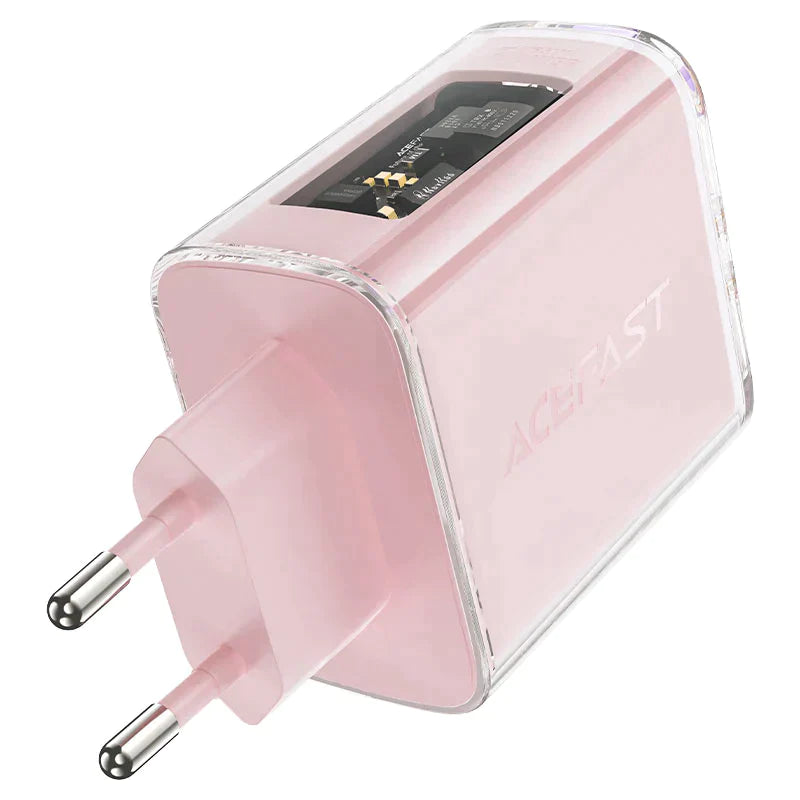 מטען קיר לטלפון, טעינה מהירה 2 כניסות USB-C וכניסת USB-A, סגול
