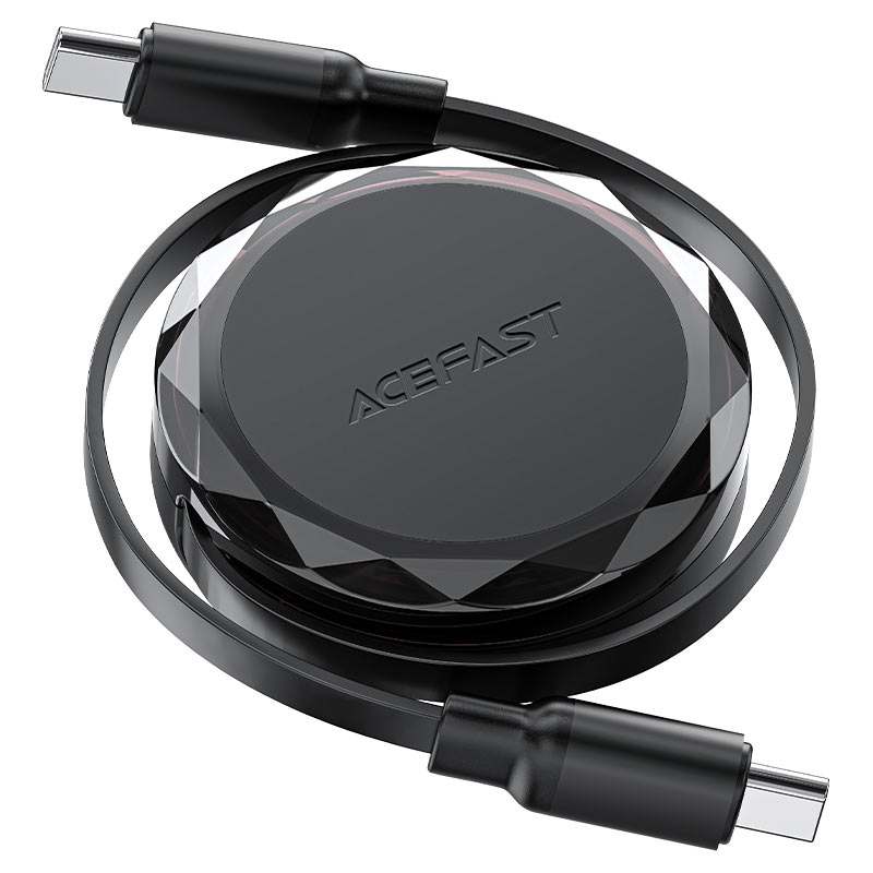 כבל סנכרון וטעינה מהירה USB-C ל-USB-C נשלף, אורך 0.8 מטר