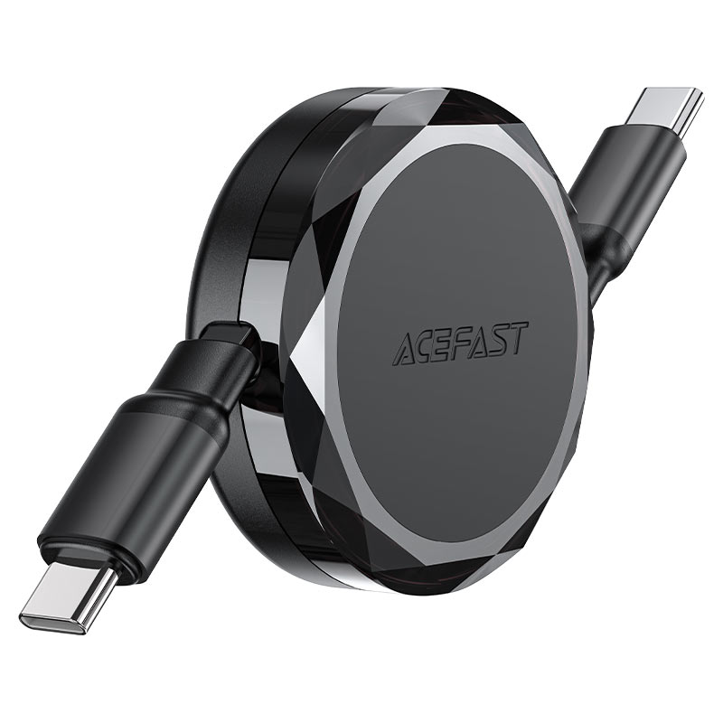 כבל סנכרון וטעינה מהירה USB-C ל-USB-C נשלף, אורך 0.8 מטר