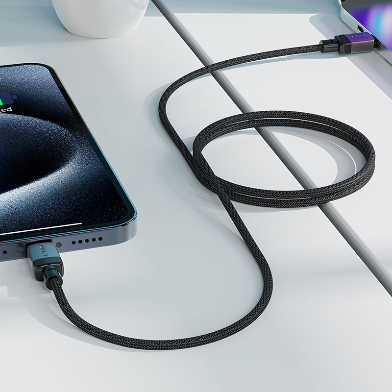 כבל סנכרון וטעינה מהירה USB-C ל-USB-C עשוי סגסוגת אבץ בחיפוי קלוע, 1.2 מטר