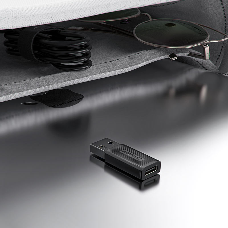 מתאם USB-C ל-USB-A מהיר וקומפקטי, שבב חכם לטעינה בטוחה