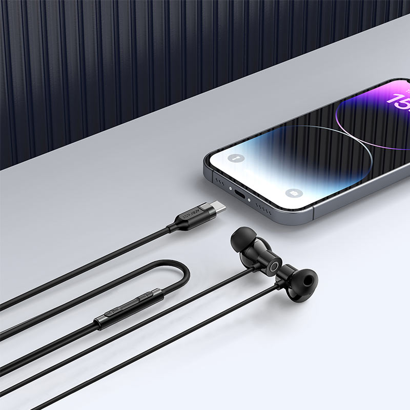 אוזניות חוטיות Acefast L10 USB-C – דרייבר 13 מ"מ וכבל סיליקון מונע קשרים