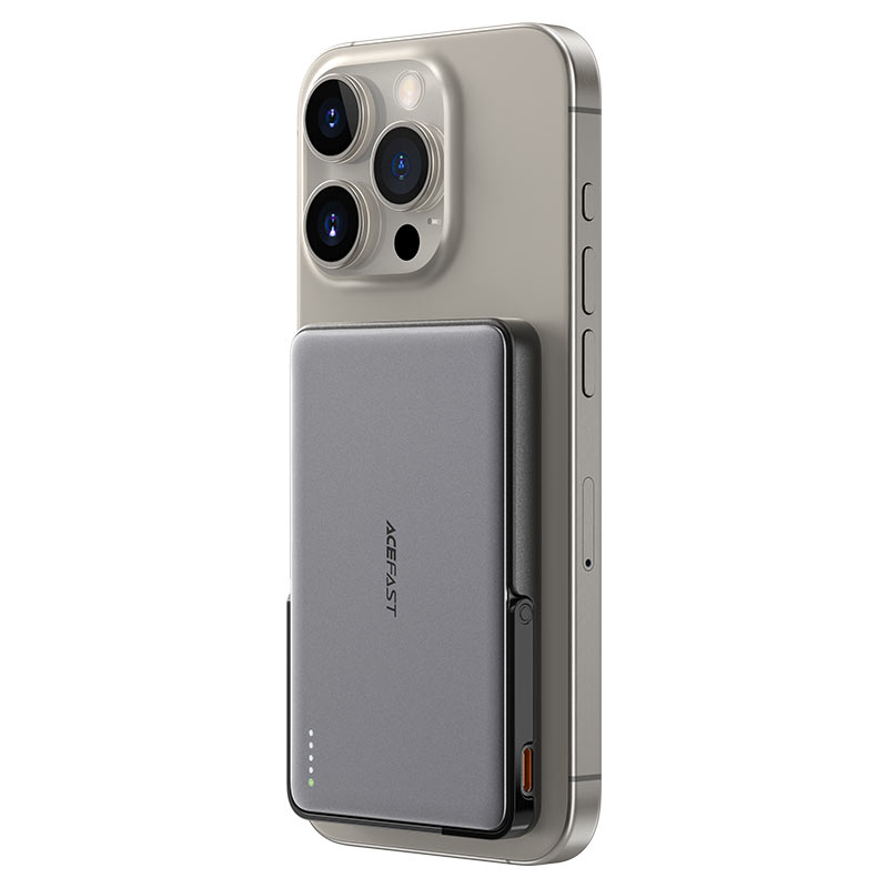 מטען נייד (סוללת גיבוי) 5000mAh לטעינה אלחוטית מגנטית מהירה PD18W, אולטרה דק