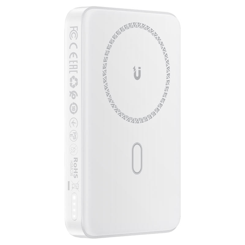 מטען נייד (סוללת גיבוי) 10000mAh לטעינה אלחוטית מהירה PD20W, לבן