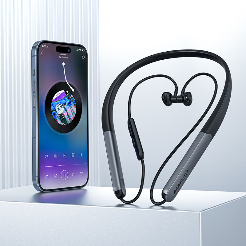 אוזניות אלחוטיות ללבישה על הצוואר בעיצוב ארגונומי, סינון רעשים סביבתי, עמידות למים IPX4