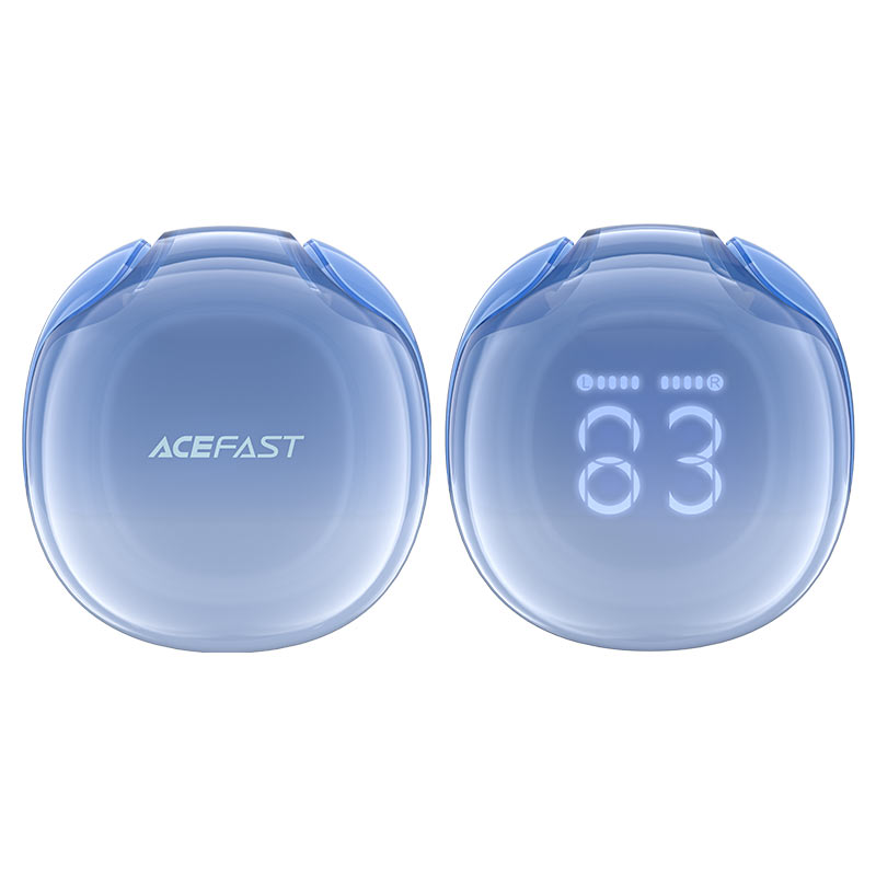 אוזניות אלחוטיות Bluetooth עם סינון רעשים, תצוגת LED חדשנית, עמידות למים, כחול