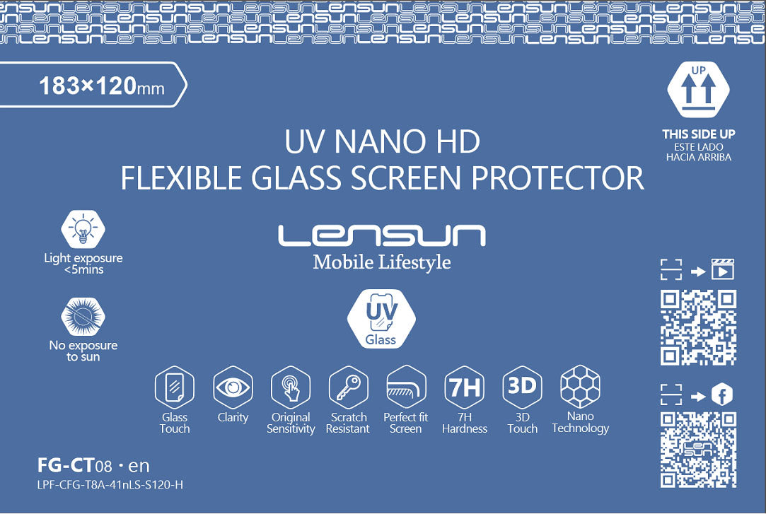 מגן מסך זכוכית גמישה UV Nano HD, סיליקון
