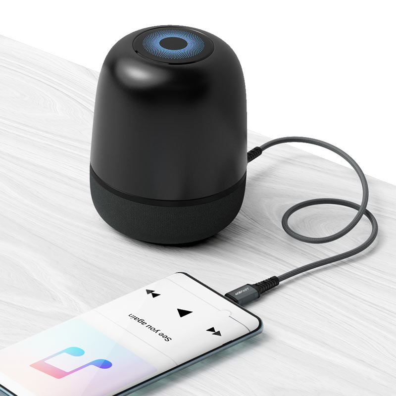 כבל אודיו איכותי USB-C ל-AUX 3.5mm זכר, מחברי סגסוגת אלומיניום בחיפוי קלוע, 1.2 מטר