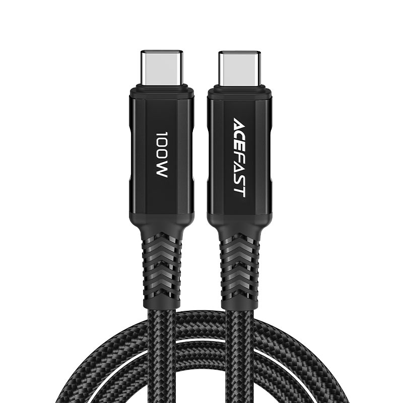 כבל סנכרון וטעינה מהירה USB-C ל-USB-C בחיפוי קלוע, ,תומך בטעינה מהירה עד 100W, אורך 2 מטר