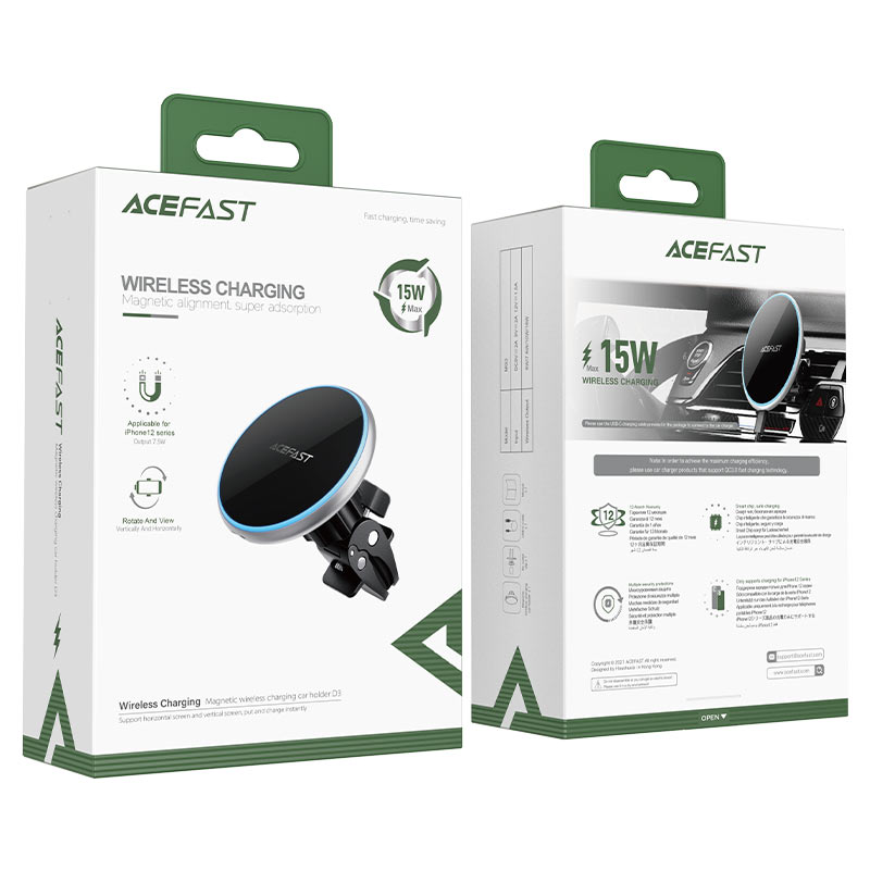 מטען אלחוטי מגנטי לרכב, תושבת פתח אוורור, MagSafe