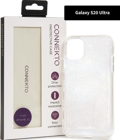 כיסוי ל-Galaxy S20 Ultra, שקוף נצנץ