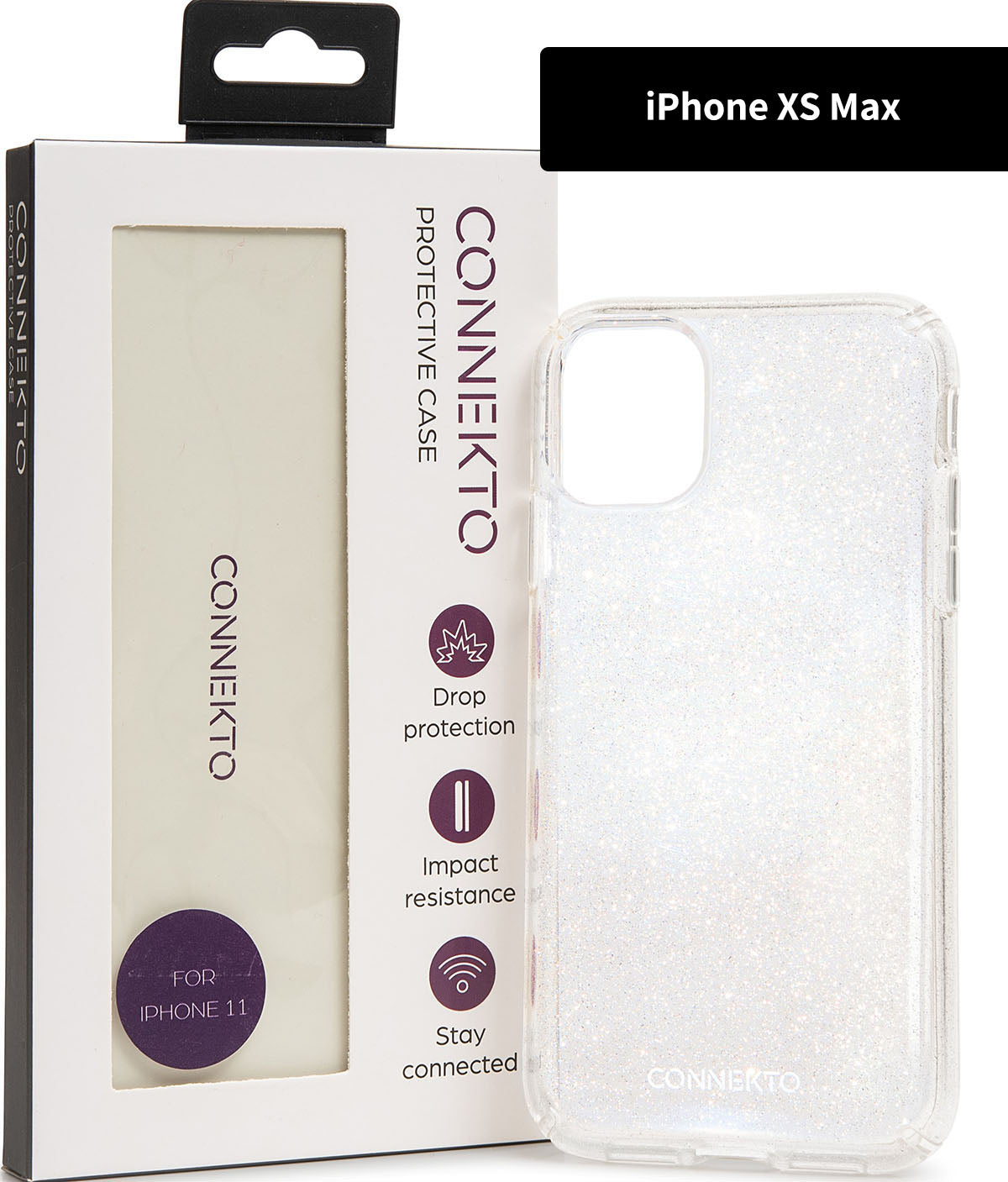 כיסוי ל-iPhone XS Max, שקוף נצנץ