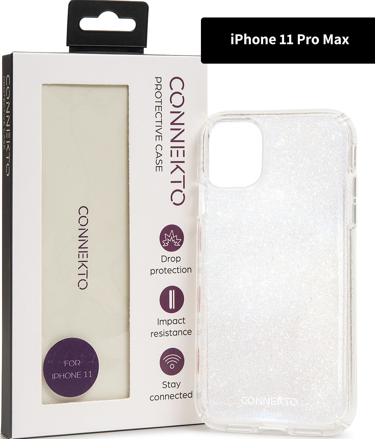 כיסוי ל-iPhone 11 Pro Max, שקוף נצנץ