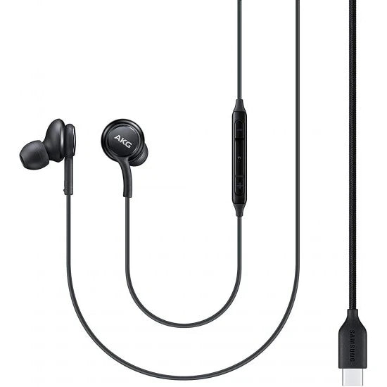 אוזניות חוטיות AKG בחיבור USB-C, איכות שמע מקצועית, שחור