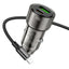 סט מטען מהיר לרכב הכולל ראש טעינה USB-C+USB-A וכבל טעינה USB-C ל-Lightning, עיצוב שקוף