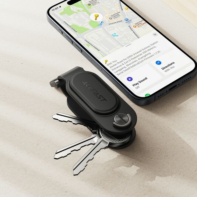 תג איתור חכם ומאתר מפתחות ACEFAST S4 – תמיכה מלאה ב-Apple Find My, סוללה ל-12 חודשים והתראות חכמות