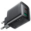 ראש מטען מהיר USB-A + USB-C טעינת PD45W מהירה, שחור