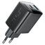 ראש מטען מהיר USB-A + USB-C טעינת PD45W מהירה, שחור