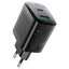 ראש מטען מהיר USB-A + USB-C טעינת PD45W מהירה, שחור