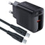 סט טעינה הכולל ראש מטען מהיר USB-C וכבל USB-C, טעינת PD20W מהירה, שחור