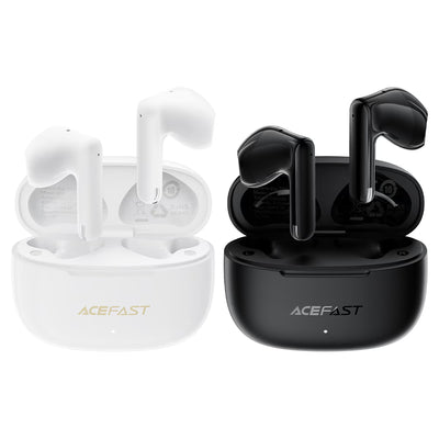 אוזניות אלחוטיות ACEFAST W11 TWS – סינון רעשי שיחה מבוסס AI, דרייבר 13 מ"מ, בלוטוס 6.0 וסוללה עד 25 שעות, לבן