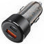 מטען מהיר לרכב, חיבור כפול (USB-A ו-USB-C), עיצוב מינימליסטי