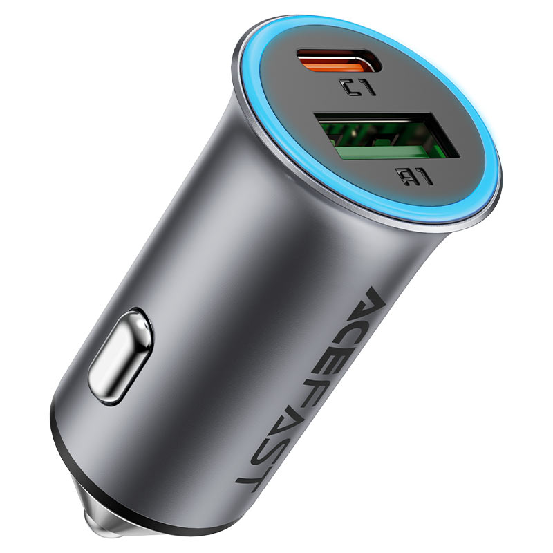 מטען לרכב מהיר 95W, יציאות USB-C + USB-A