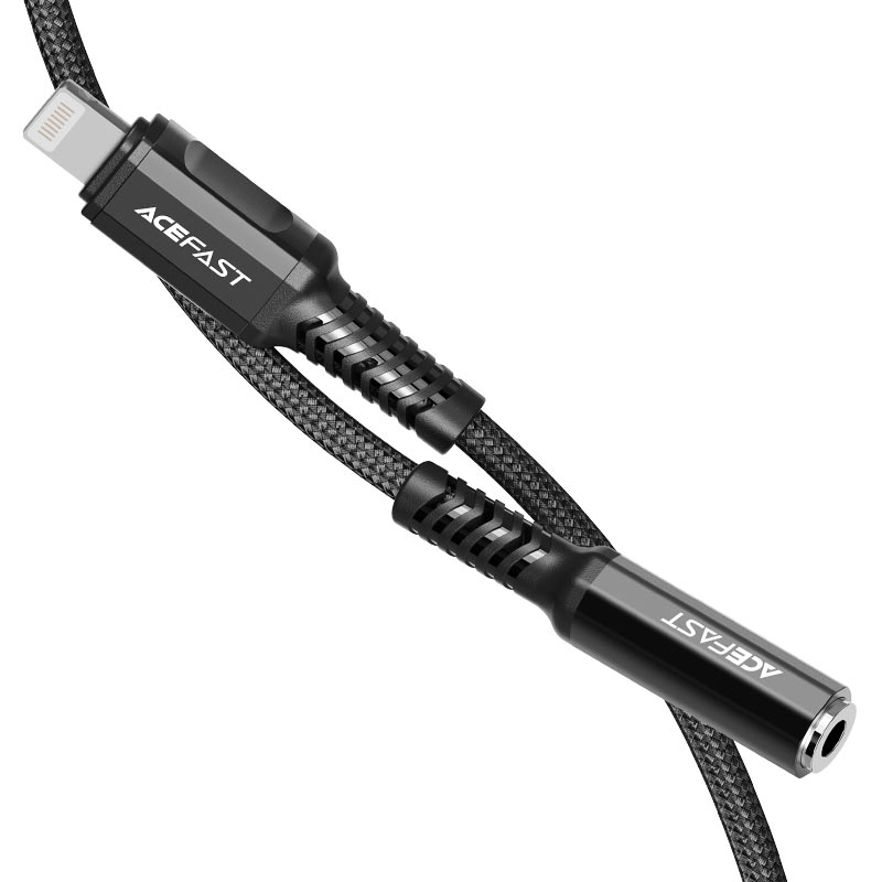 כבל אודיו Lightning לשקע אוזניות 3.5mm נקבה, סגסוגת אלומיניום