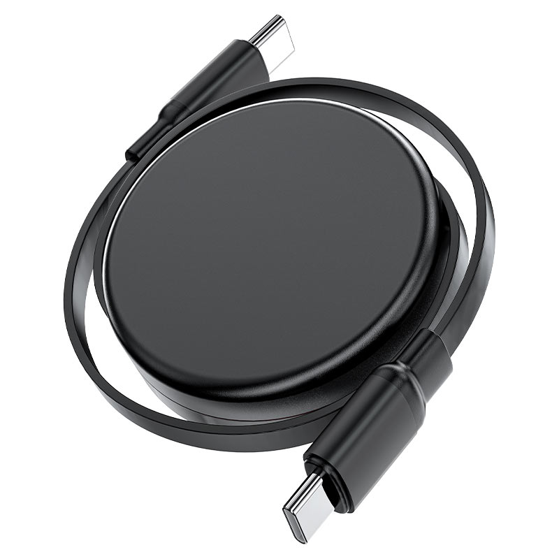 כבל סנכרון וטעינה מהירה USB-C ל-USB-C נשלף, אורך 0.8 מטר