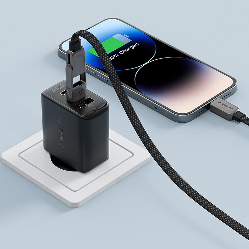 כבל סנכרון וטעינה USB-A/USB-C ל-USB-C, תומך טעינה מהירה, 1.2 מטר