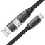 כבל סנכרון וטעינה USB-A/USB-C ל-USB-C, תומך טעינה מהירה, 1.2 מטר