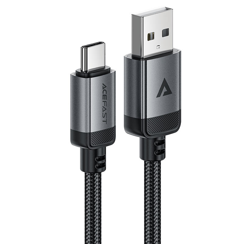 כבל סנכרון וטעינה איכותי USB-A ל-USB-C עשוי סגסוגת אלומיניום וחיפוי קלוע, 1.2 מטר