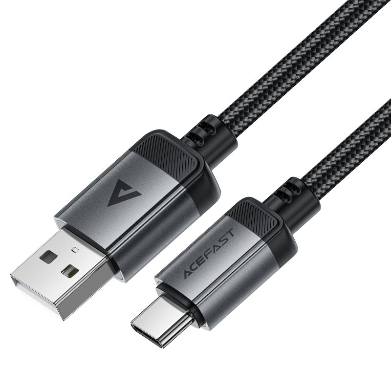 כבל סנכרון וטעינה איכותי USB-A ל-USB-C עשוי סגסוגת אלומיניום וחיפוי קלוע, 1.2 מטר