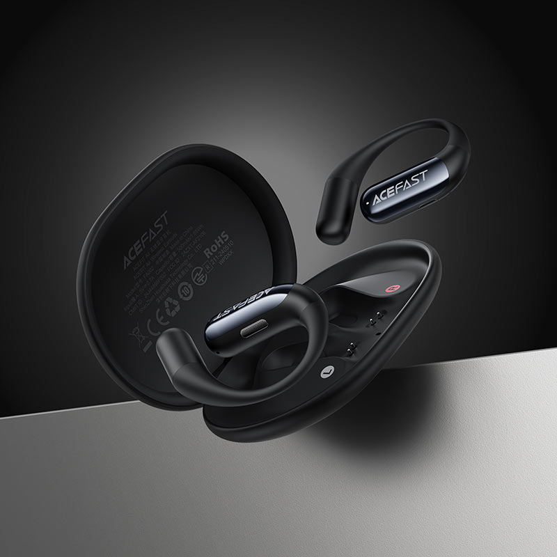 אוזניות Open-Ear אלחוטיות ACEFAST FA002 ACEFIT Air – קלות במיוחד, סאונד Hi-Fi ועמידות IP54, שחור