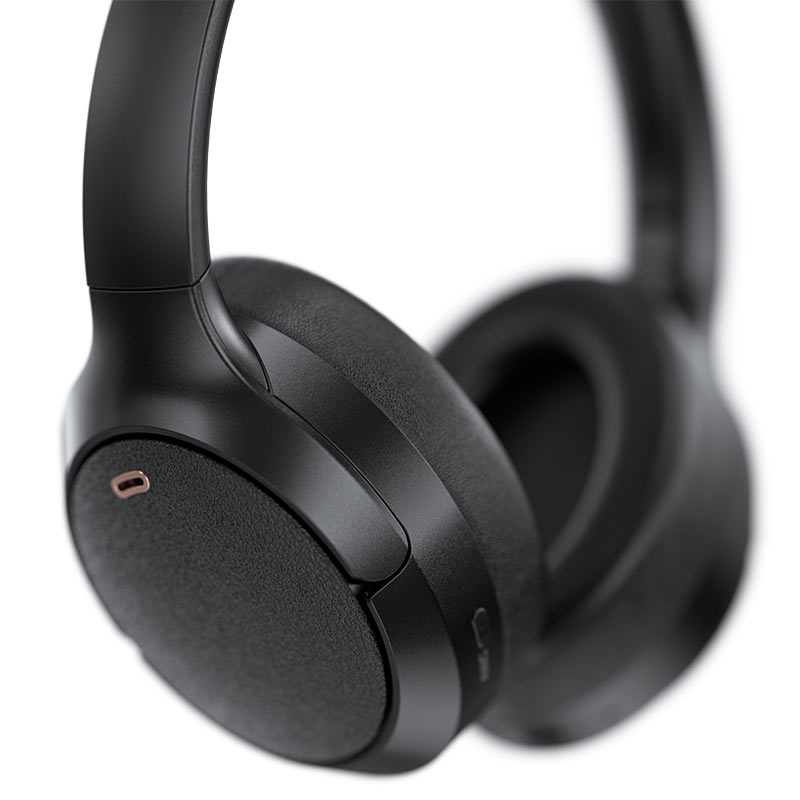 אוזניות אלחוטיות Bluetooth עם סינון רעשים אקטיבי, רמת אטימות IPX4, מתקפלות, שחור