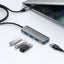 מפצל USB ותחנת עגינה חכמה 4 ב-1 ACEFAST J17 – ארבע יציאות USB 3.0 מהירות עם כבל מחוזק באורך 1 מטר