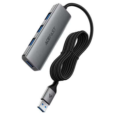 מפצל USB ותחנת עגינה חכמה 4 ב-1 ACEFAST J17 – ארבע יציאות USB 3.0 מהירות עם כבל מחוזק באורך 1 מטר