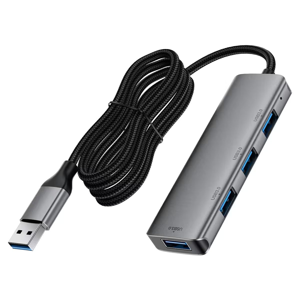 מפצל USB ותחנת עגינה חכמה 4 ב-1 ACEFAST J17 – ארבע יציאות USB 3.0 מהירות עם כבל מחוזק באורך 1 מטר