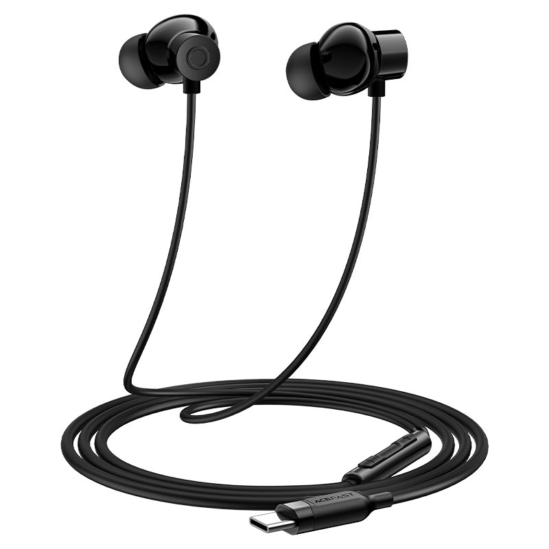 אוזניות חוטיות Acefast L10 USB-C – דרייבר 13 מ"מ וכבל סיליקון מונע קשרים