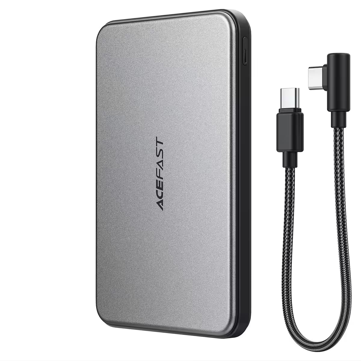 מטען נייד מגנטי אולטרה-דק ACEFAST M30 5000mAh – טעינה אלחוטית מהירה 15W וחיבור טייפ סי כפול PD20W