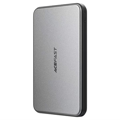 מטען נייד מגנטי אולטרה-דק ACEFAST M30 5000mAh – טעינה אלחוטית מהירה 15W וחיבור טייפ סי כפול PD20W