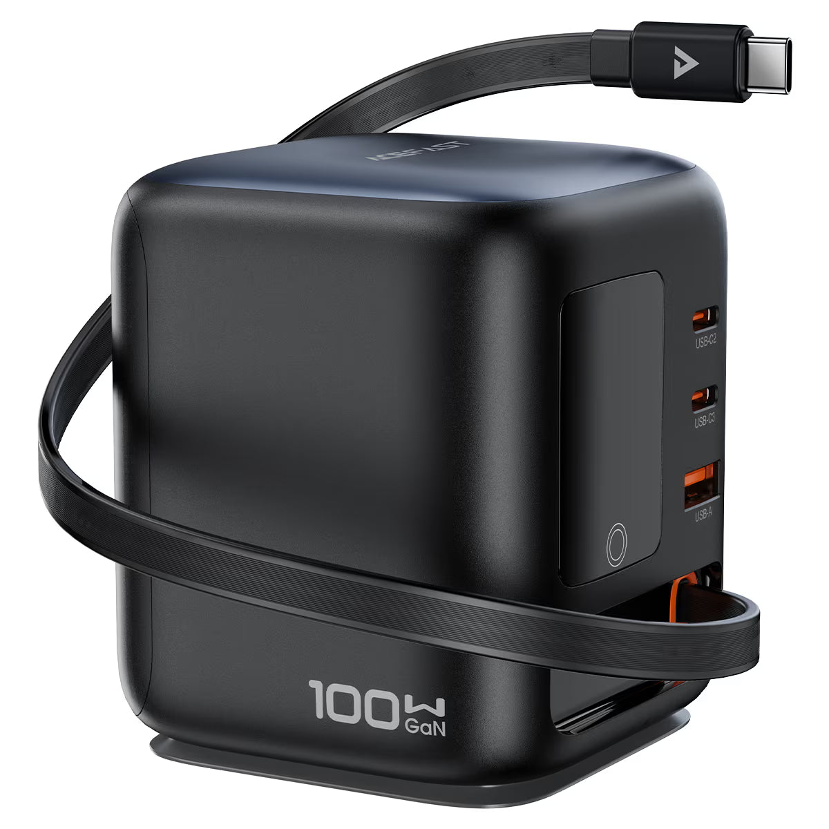 מטען שולחני חכם ACEFAST Z10 PD100W GaN – הספק 100W, כבל USB-C נשלף ומסך צבעוני