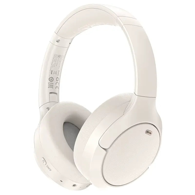 אוזניות אלחוטיות Bluetooth עם סינון רעשים אקטיבי, רמת אטימות IPX4, מתקפלות, לבן
