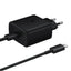 סט ראש מטען קיר סמסונג וכבל USB-C ל-USB-C, טעינה מהירה 25W, שחור