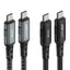 כבל סנכרון וטעינה מהירה USB-C ל-USB-C בחיפוי קלוע, ,תומך בטעינה מהירה עד 100W, אורך 2 מטר