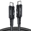כבל סנכרון וטעינה מהירה USB-C ל-USB-C בחיפוי קלוע, ,תומך בטעינה מהירה עד 100W, אורך 2 מטר